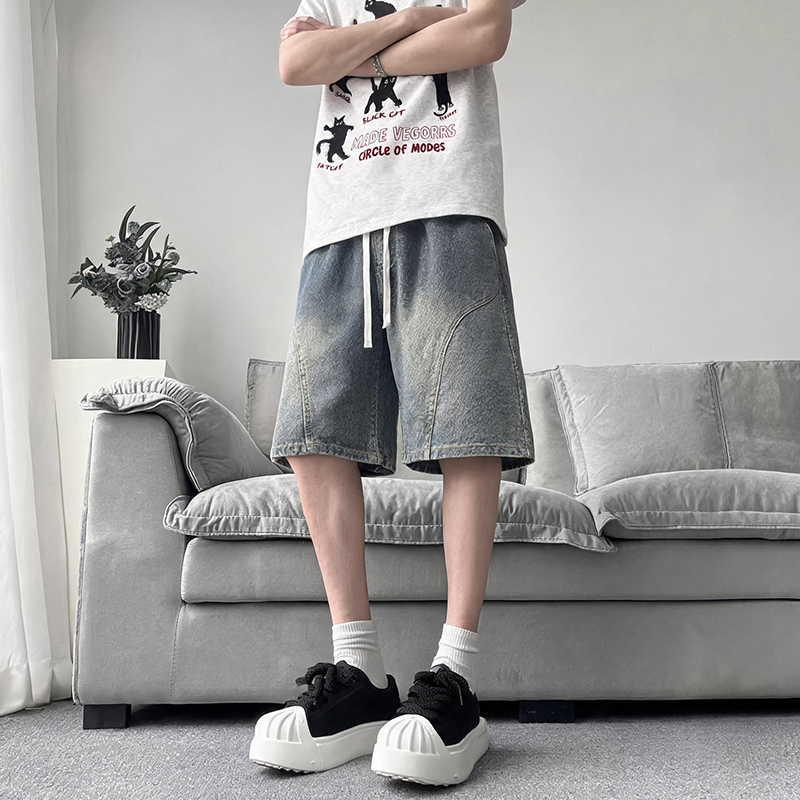 13589070.2026夏季新款牛仔短裤男女款显瘦百搭五分裤潮牌宽松休闲裤
