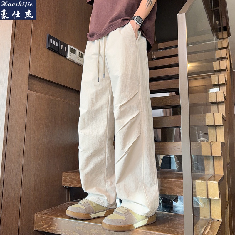 13591277.《休闲潮流》夏季新款冰丝裤休闲宽松潮流男裤