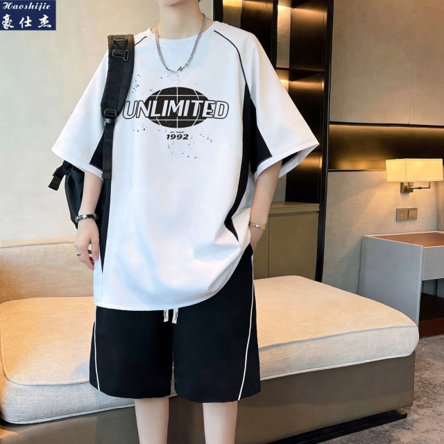 13591282.《百搭潮流》夏季新款百搭休闲舒适透气短袖套装