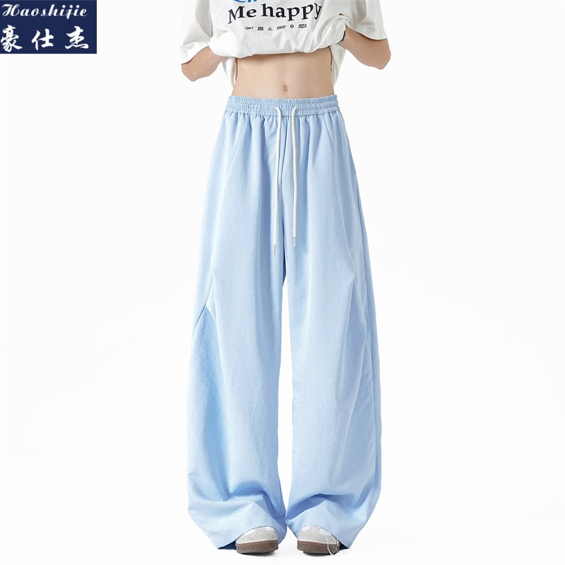 13589057.《休闲时尚》夏季新款休闲裤宽松阔腿裤夏季长裤青少年冰丝裤