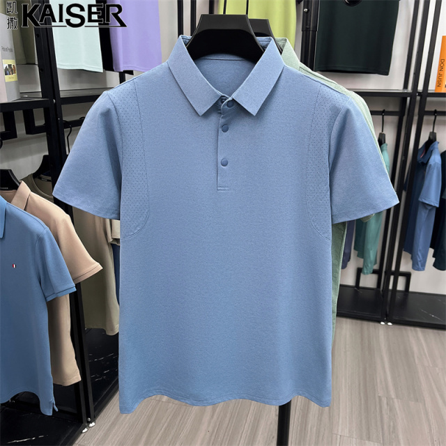 13598088.凯撒短袖POLO衫男夏季舒适透气青年翻领百搭POLO衫T恤