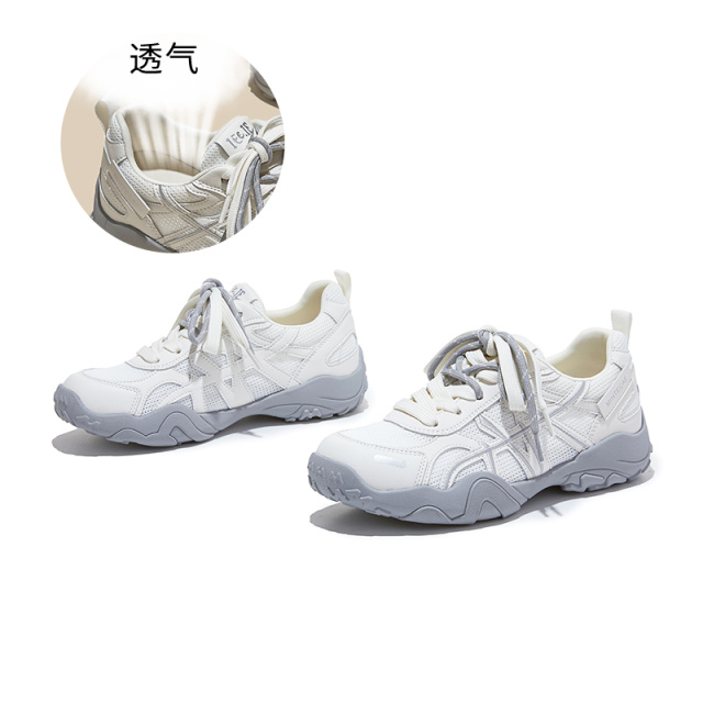 13600821.墨斯本真皮垫厚底阿甘鞋女新款潮流轻便舒适运动百搭休闲女鞋12765