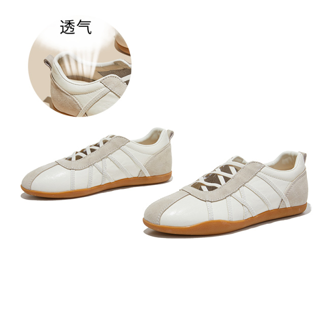 13600829.墨斯本绒皮简约套脚阿甘鞋女新款纯色简约高级真皮垫舒适运动百搭休闲女鞋12803