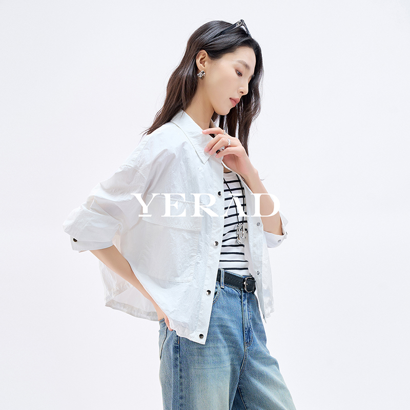 13599747.【娅丽达】轻薄松弛感·短款外套女优雅百搭凉感上衣女外套