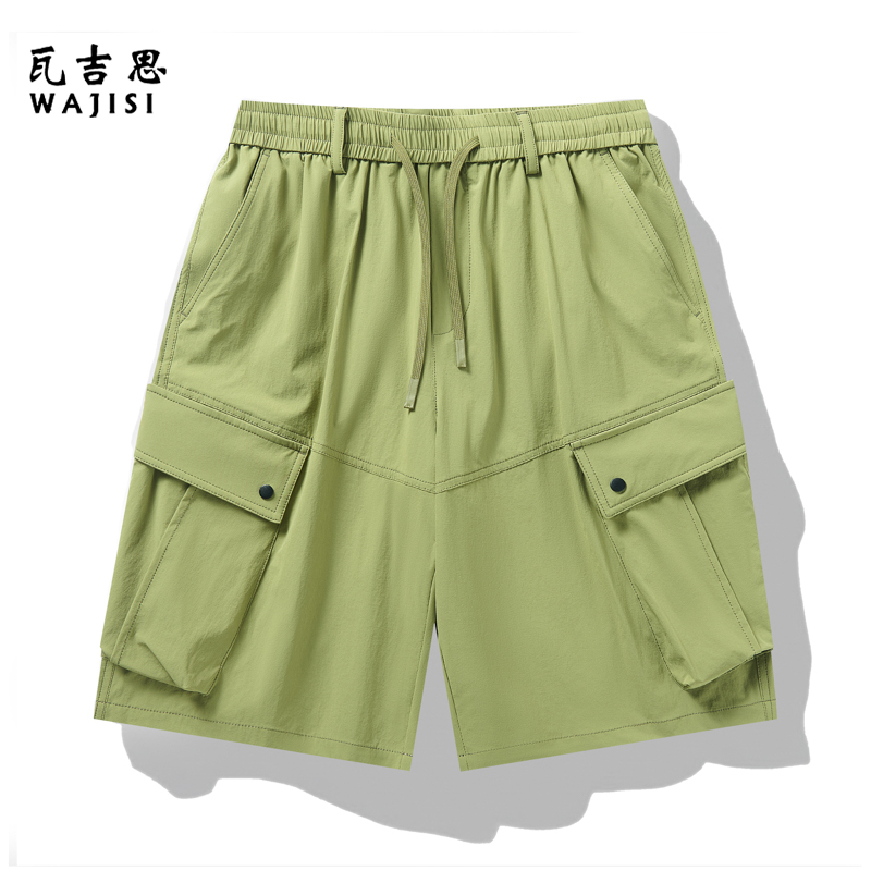 13601055.工装风多口袋短裤男夏季宽松休闲五分裤抽绳速干男装裤子潮