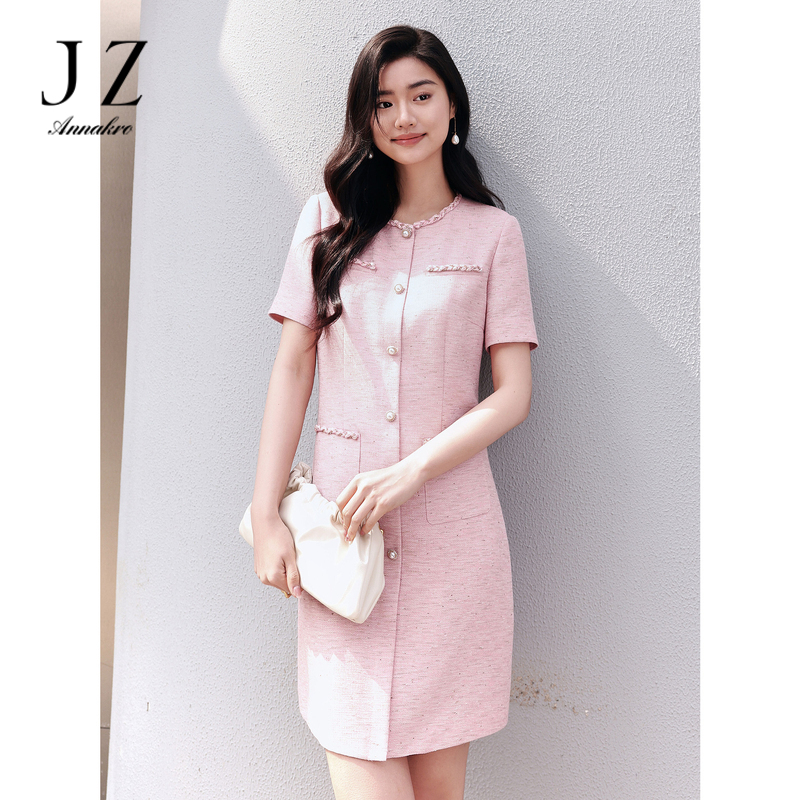 13602566.商场同款JZ玖姿清甜感香风亮丝连衣裙女装夏季新款JWEX50028