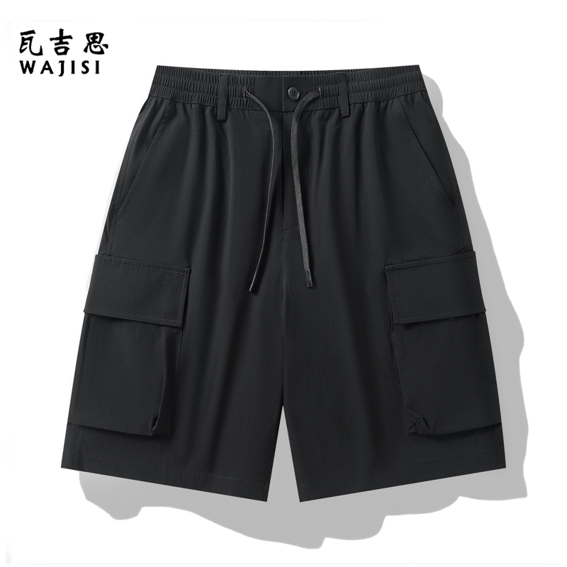 13601067.夏季薄款工装五分裤男宽松休闲百搭短裤多口袋中裤运动半截裤