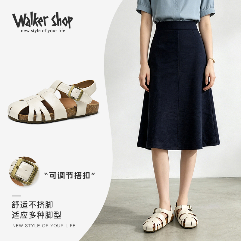 13603356.新品时尚包头凉鞋软底舒适罗马凉鞋猪笼鞋