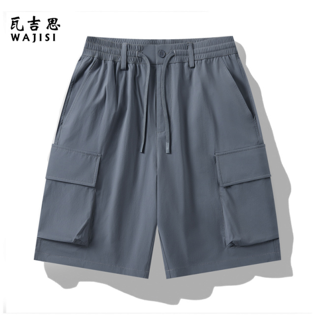 13601067.夏季薄款工装五分裤男宽松休闲百搭短裤多口袋中裤运动半截裤