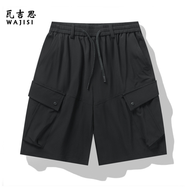 13601055.工装风多口袋短裤男夏季宽松休闲五分裤抽绳速干男装裤子潮