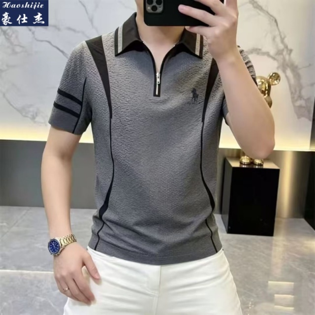 13603993.《休闲潮流》夏季新款男士短袖T恤潮流百搭休闲舒适POLO衫