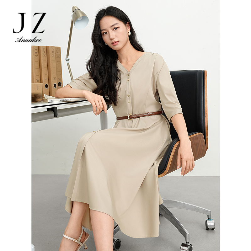 13604791.JUZUI玖姿气质大女主通勤风连衣裙女夏季新款JWFX50042