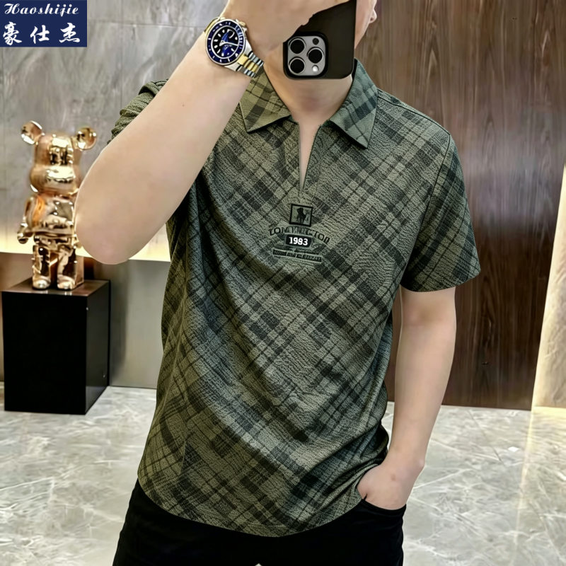 13603998.《轻薄透气》夏季新款男士轻奢短袖T恤男装POLO衫上衣服短袖