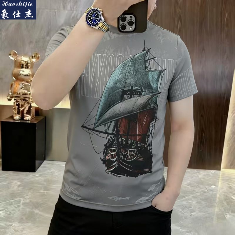 13603996.《休闲潮流》夏季男士新款休闲舒适透气潮流百搭短袖T恤
