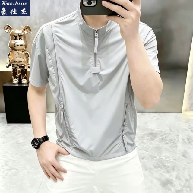 13603997.《百搭潮流》夏季新款潮流舒适透气男士短袖T恤轻奢上衣服