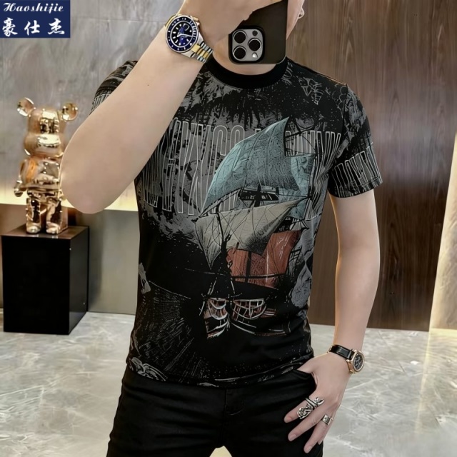 13603996.《休闲潮流》夏季男士新款休闲舒适透气潮流百搭短袖T恤