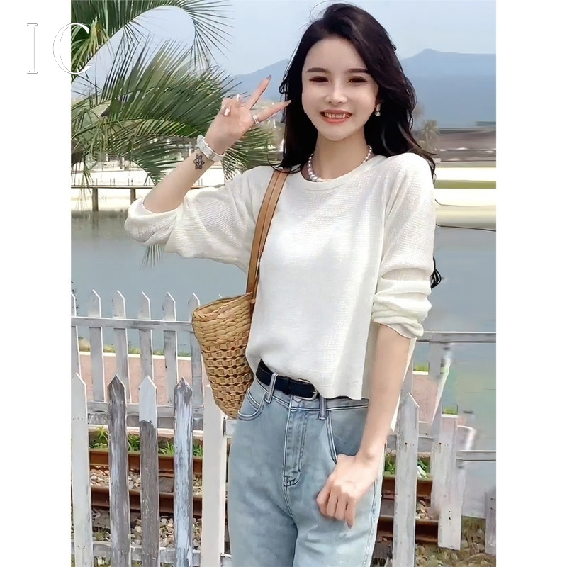 13618495.慵懒后背绑带针织衫上衣