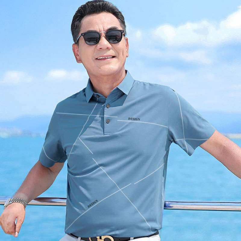 13618739.中老年男士时尚休闲夏季翻领POLO衫