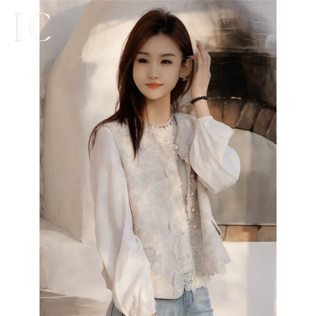 13618529.蕾丝花边法式浪漫马甲