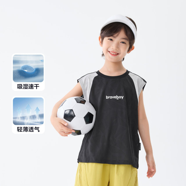 13692653.海妈家童装男童背心夏季薄款2026新款运动速干衣服儿童套装篮球服
