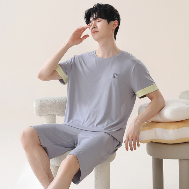 13618666.派邦奴带胸垫凉感亲肤短袖夏季可外穿家居服套装cx