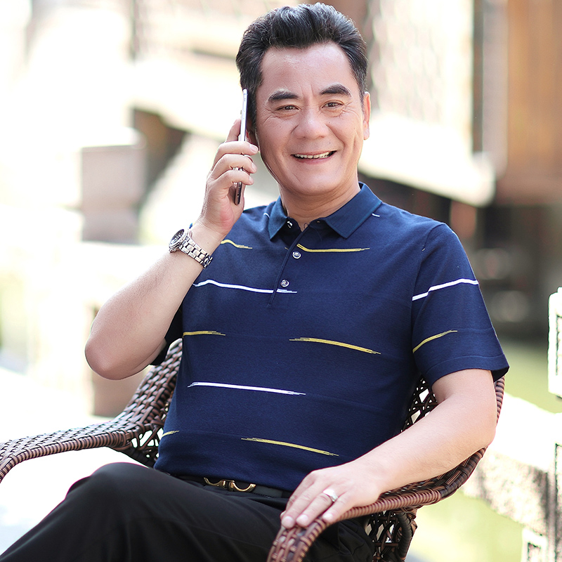 13618749.中老年爸爸夏季时尚休闲针织POLO衫