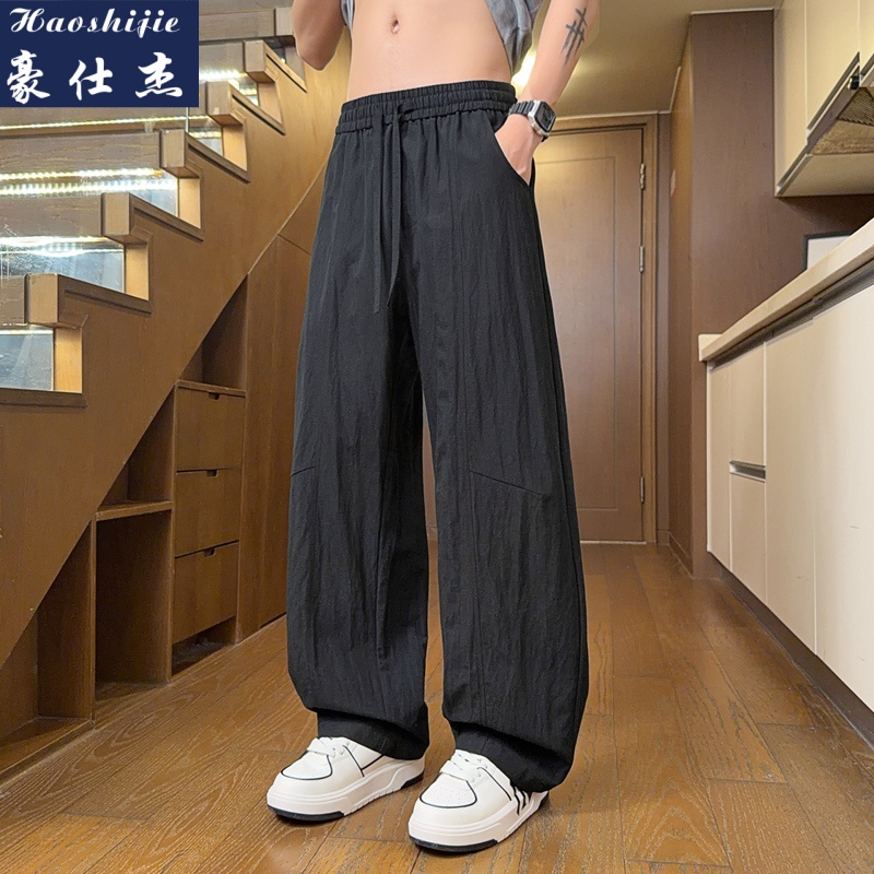 13616736.《潮流舒适》夏季新款冰丝裤休闲简约百搭宽松潮流男裤