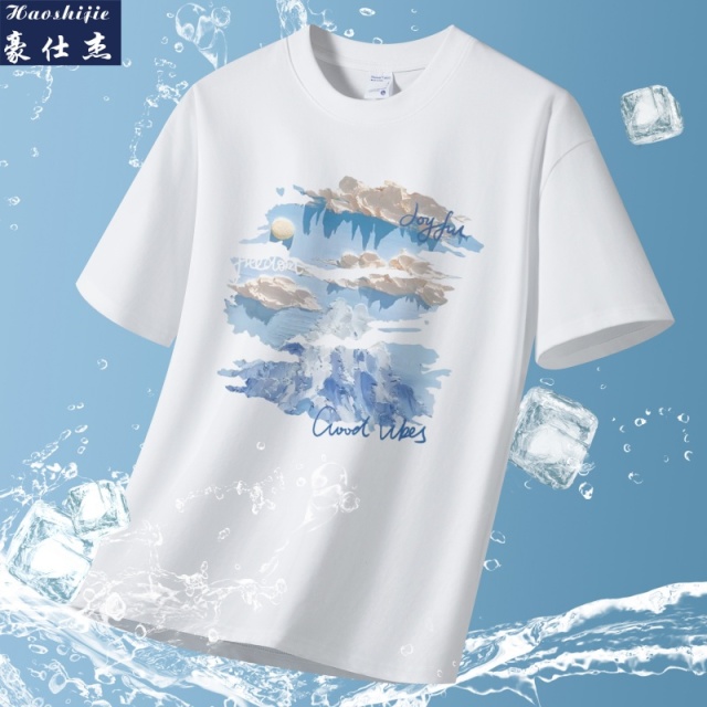 13618805.《简约时尚》夏季新款美式潮牌男士短袖t恤衫纯棉半袖衣服