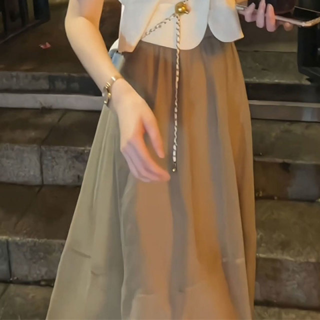 13619160.丹芙娅法式小众夏装女茶系半身裙