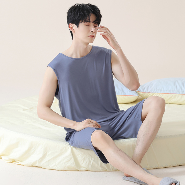 13621056.派邦奴带胸垫夏季睡裙薄款凉感情侣家居服cx