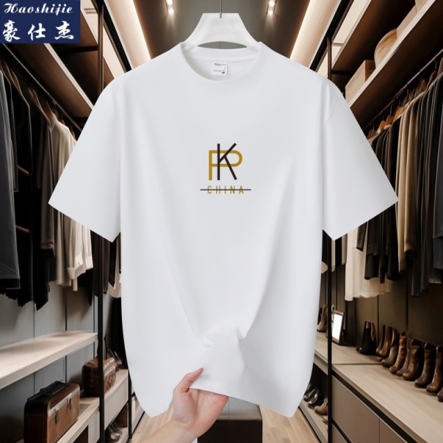 13619282.《百搭潮流》夏季新款美式短袖t恤男纯棉潮牌正肩上衣宽松T恤