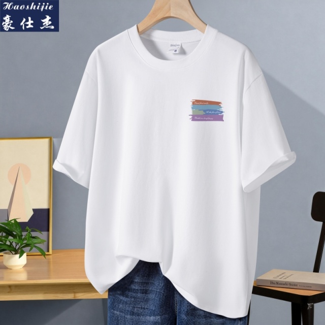 13619285.《百搭潮流》夏季新款短袖男简约纯棉宽松潮流美式休闲t恤