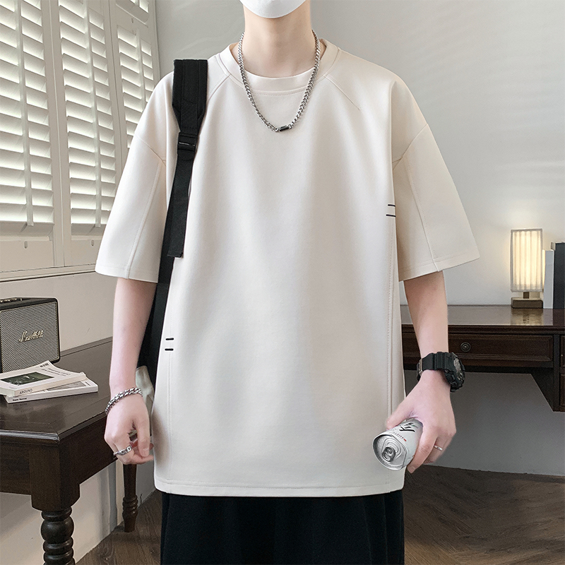 13622796.7-CY夏季新款男式大码潮流青少年简约百搭短袖T恤【7-CY男装XJ】