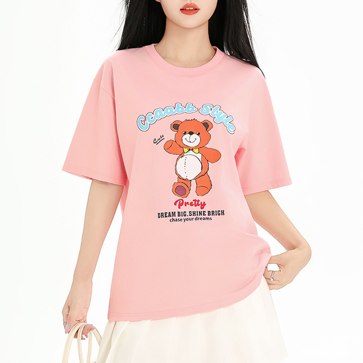 13715470.it ccaabb韩系卡通小熊印花短袖T恤女夏季宽松百搭上衣