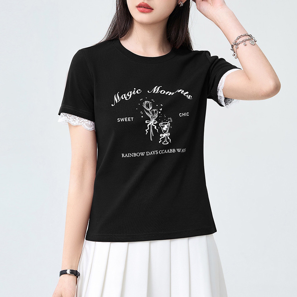 13715465.it ccaabb复古短袖t恤女夏季oversize宽松半袖上衣