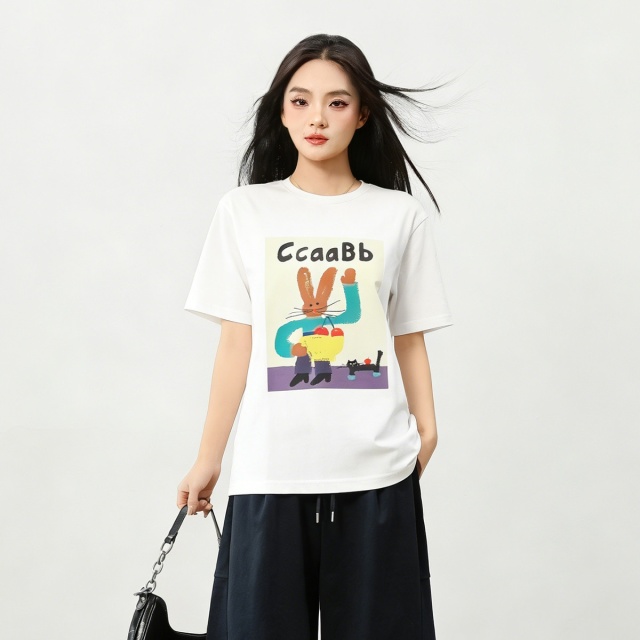 13715494.i.t ccaabb女装2025夏季休闲宽松卡通印花短袖