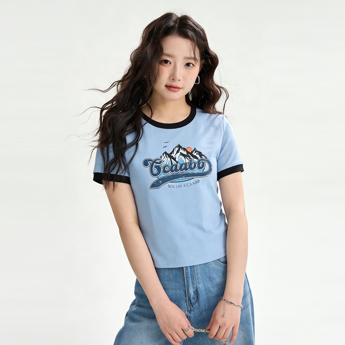 13715482.it ccaabb女装夏季休闲修身女式短款短袖T恤