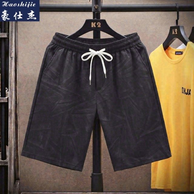 13631199.《休闲潮流》夏季薄款速干短裤男条纹男裤宽松休闲五分裤