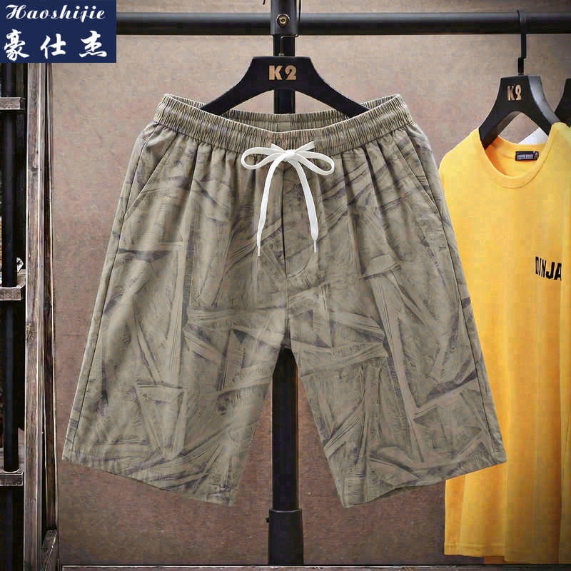 13631199.《休闲潮流》夏季薄款速干短裤男条纹男裤宽松休闲五分裤