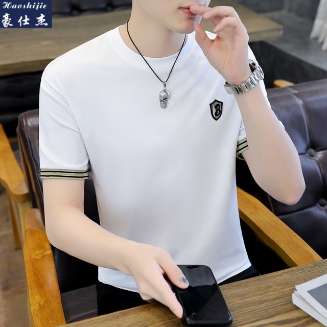 13631200.《休闲简约》夏季新款休闲圆领T恤男时尚短袖
