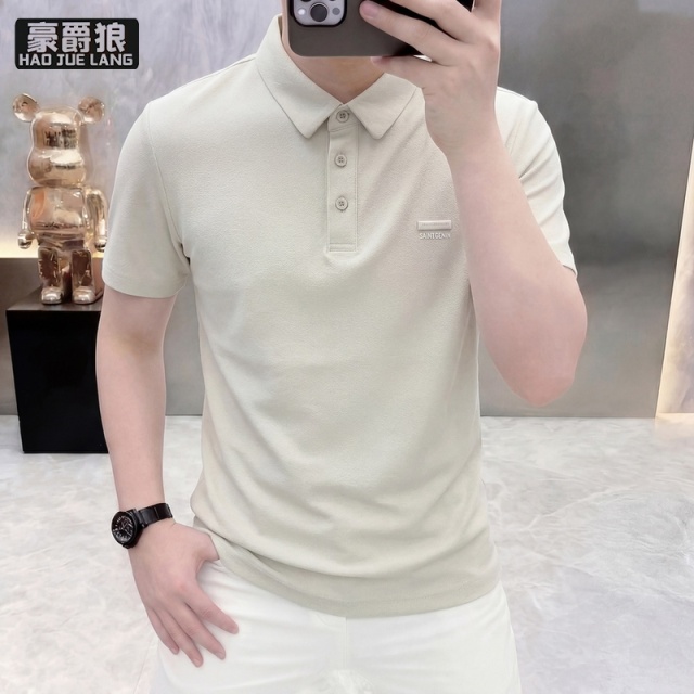 13633526.高档男士翻领短袖POLO衫新款夏季半袖棉亲肤透气休闲潮流上衣
