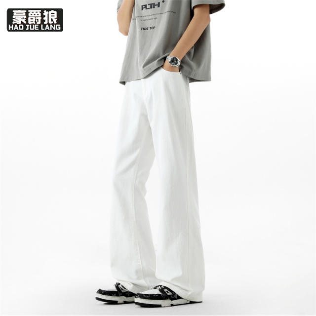 13633649.微喇牛仔裤男款夏季微喇美式高街vibe宽松显瘦男士薄款男生裤子