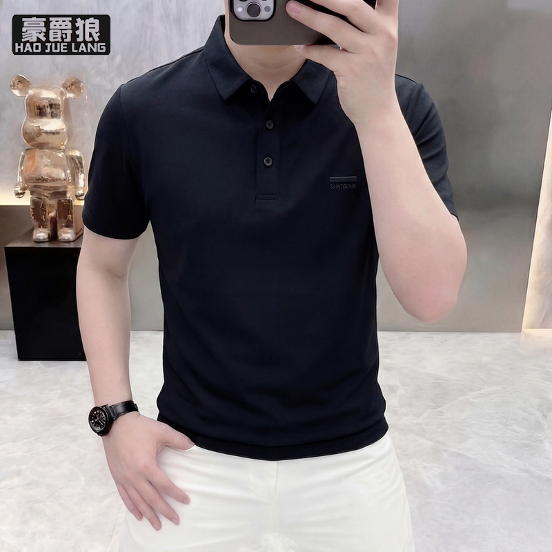 13633526.高档男士翻领短袖POLO衫新款夏季半袖棉亲肤透气休闲潮流上衣