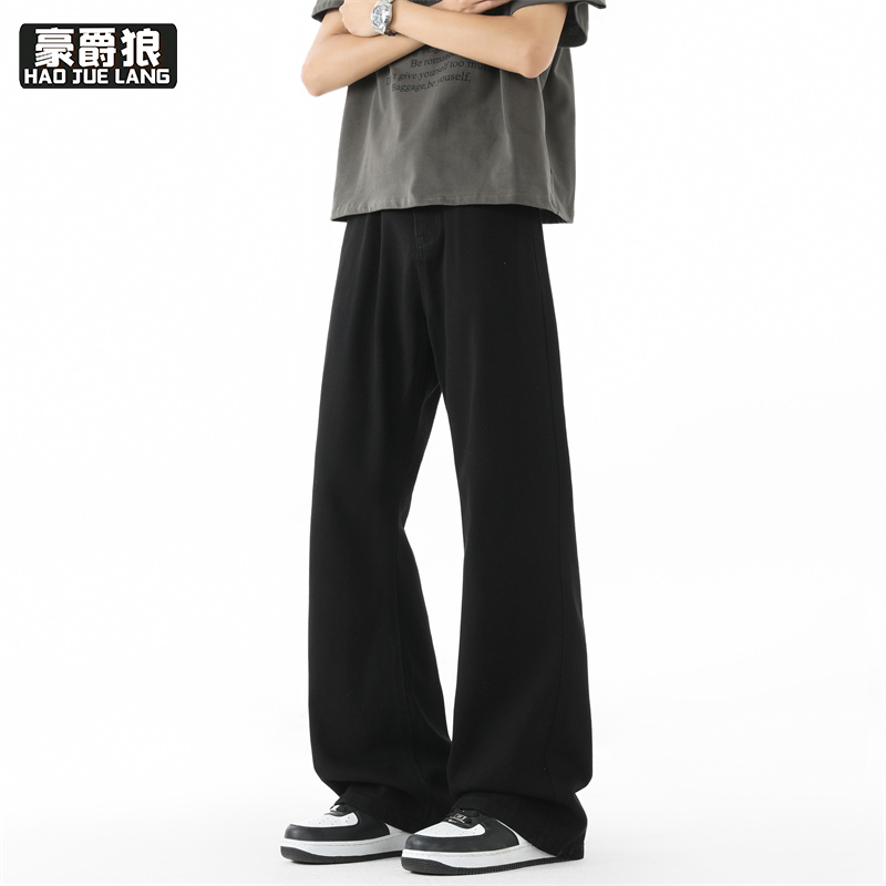 13633649.微喇牛仔裤男款夏季微喇美式高街vibe宽松显瘦男士薄款男生裤子
