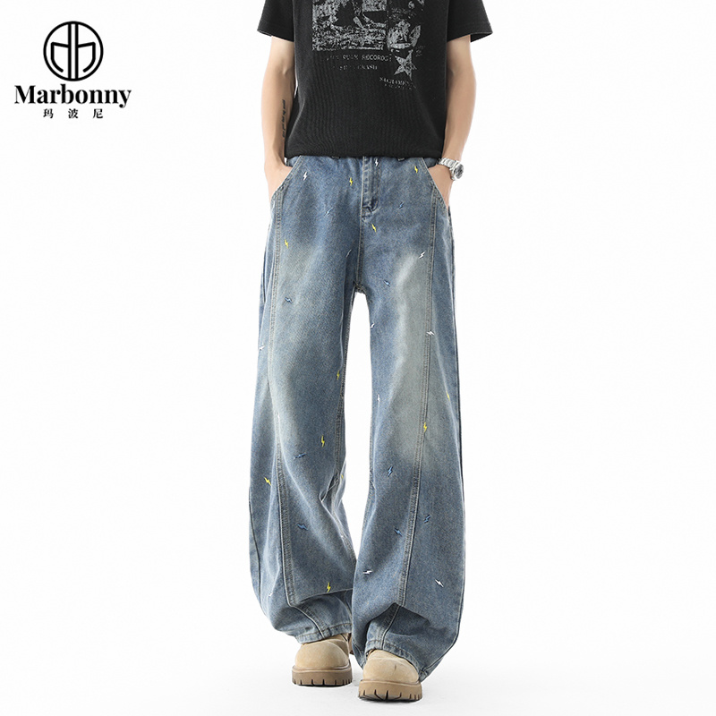 13637221.夏季青少年大童男士牛仔裤休闲弯刀裤
