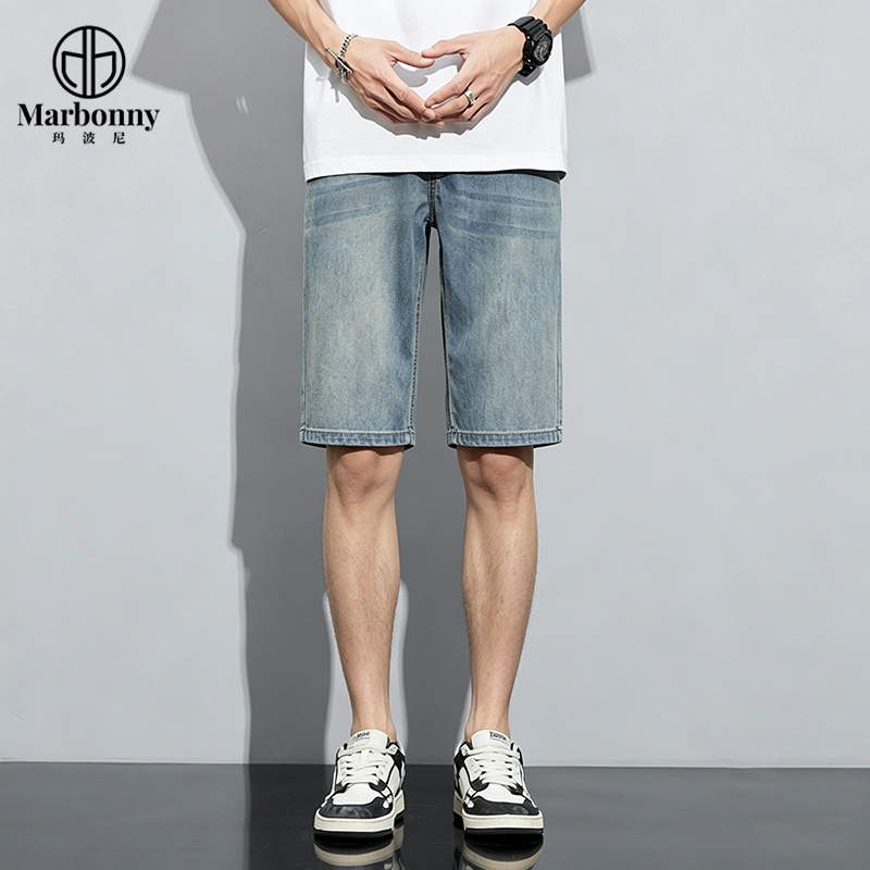 13637218.夏季薄款莱赛尔男士牛仔五分裤