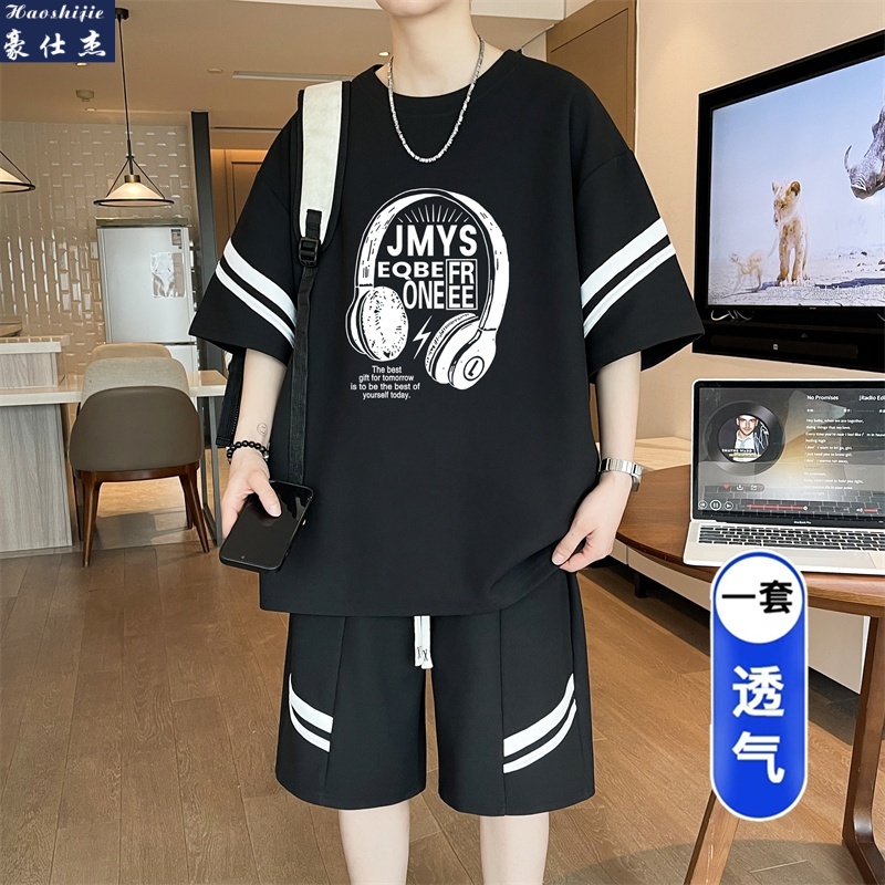 13638851.《百搭潮流》夏季新卡百搭潮流港风休闲短袖套装
