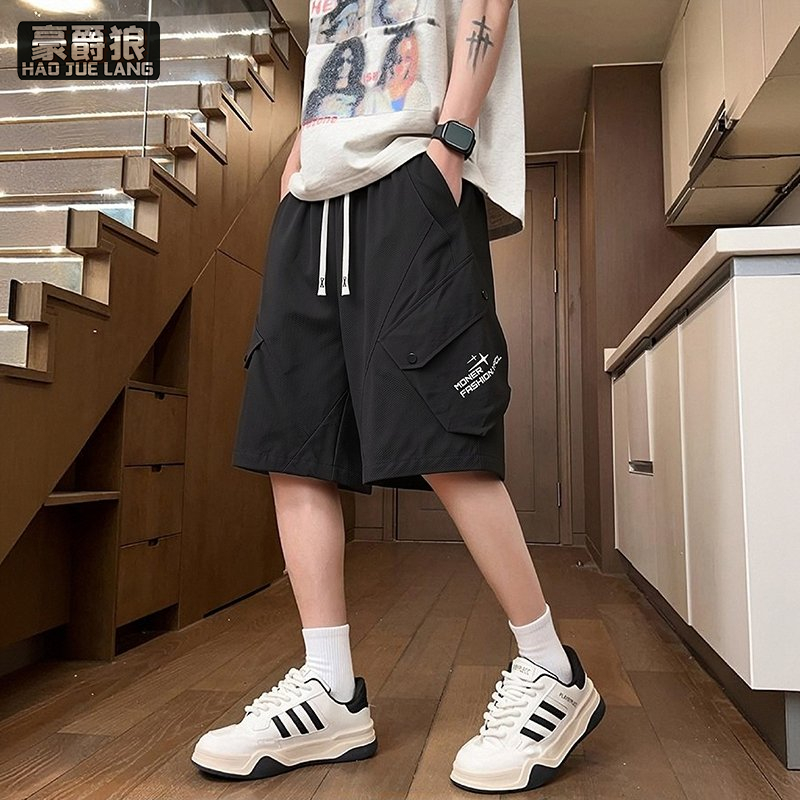 13654435.夏季工装短裤男士新款潮牌透气五分裤子青少年学生休闲运动裤