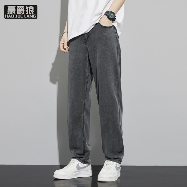 13654412.【四面弹天丝裤】莱赛尔牛仔裤夏季冰丝凉感男士宽松直筒长裤