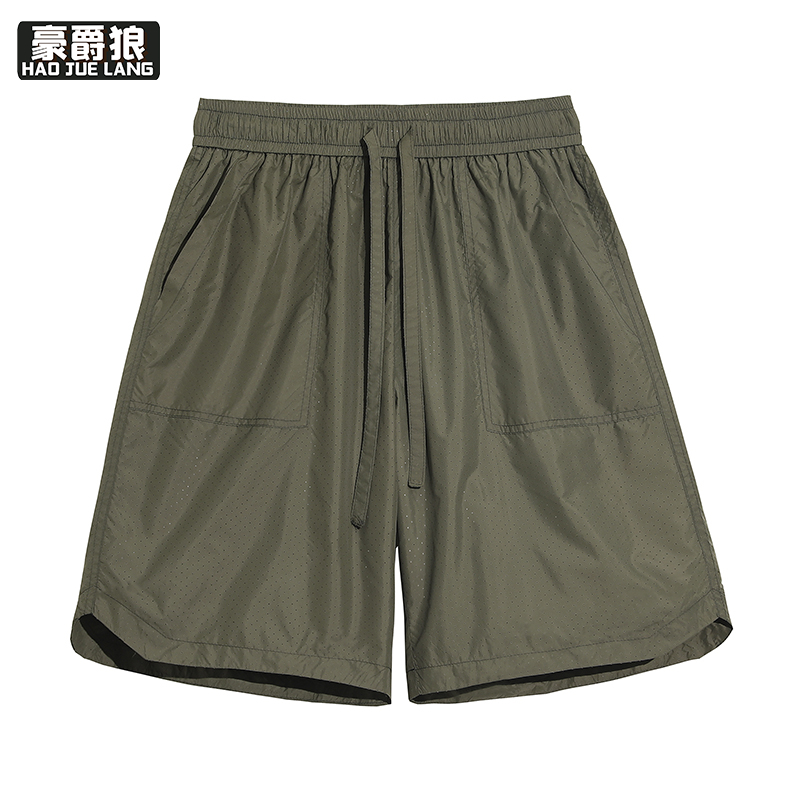 13654395.冰丝网眼短裤男士夏季薄款运动宽松速干透气休闲五分裤子